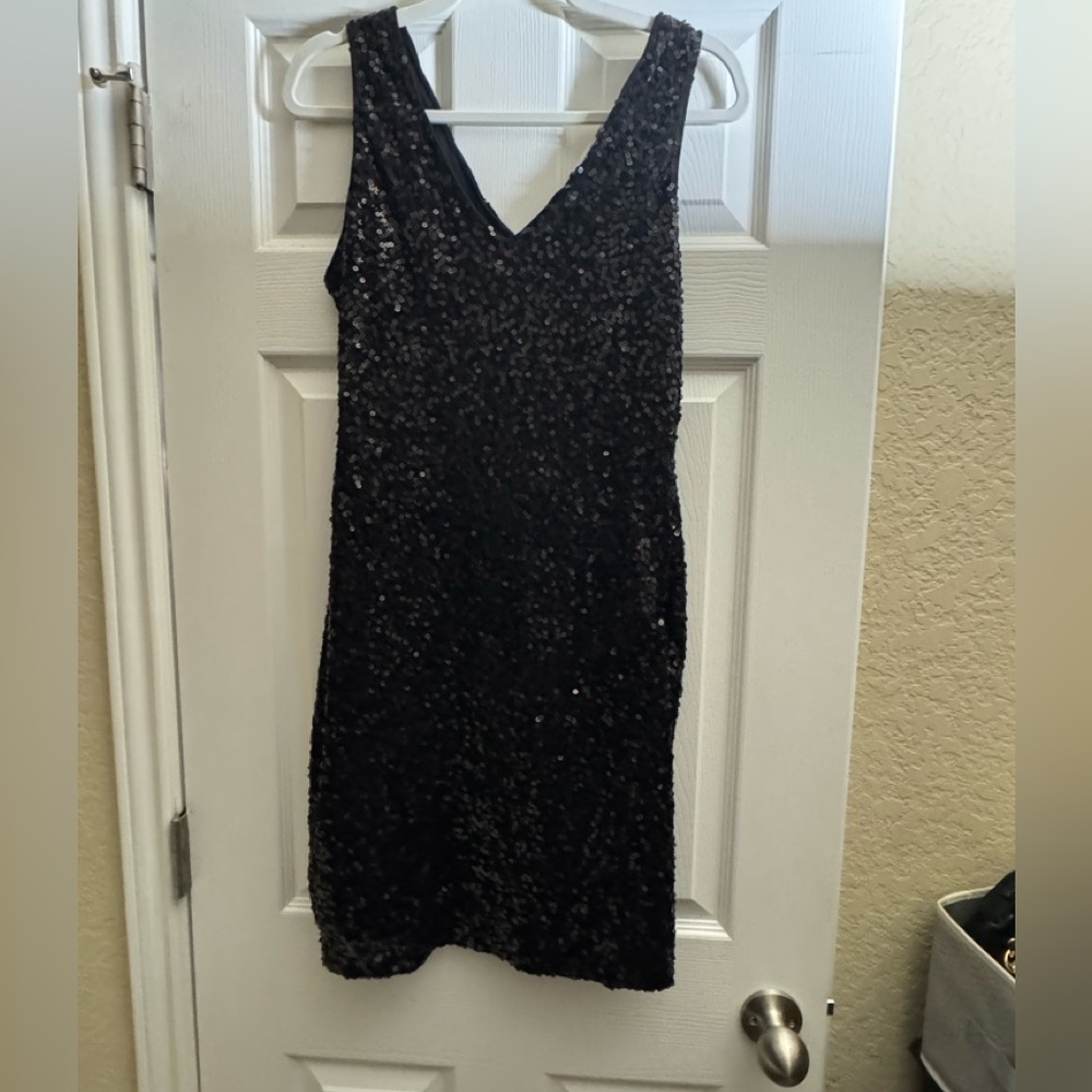 Glamorous Black Sequin Mini Dress